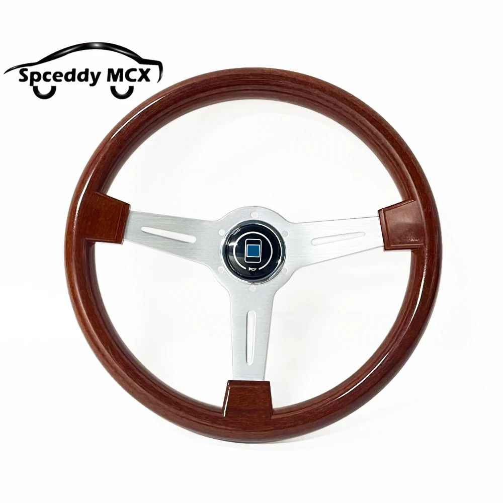 Volante deportivo JDM universal de ABS efecto madera con botón - imagen 5