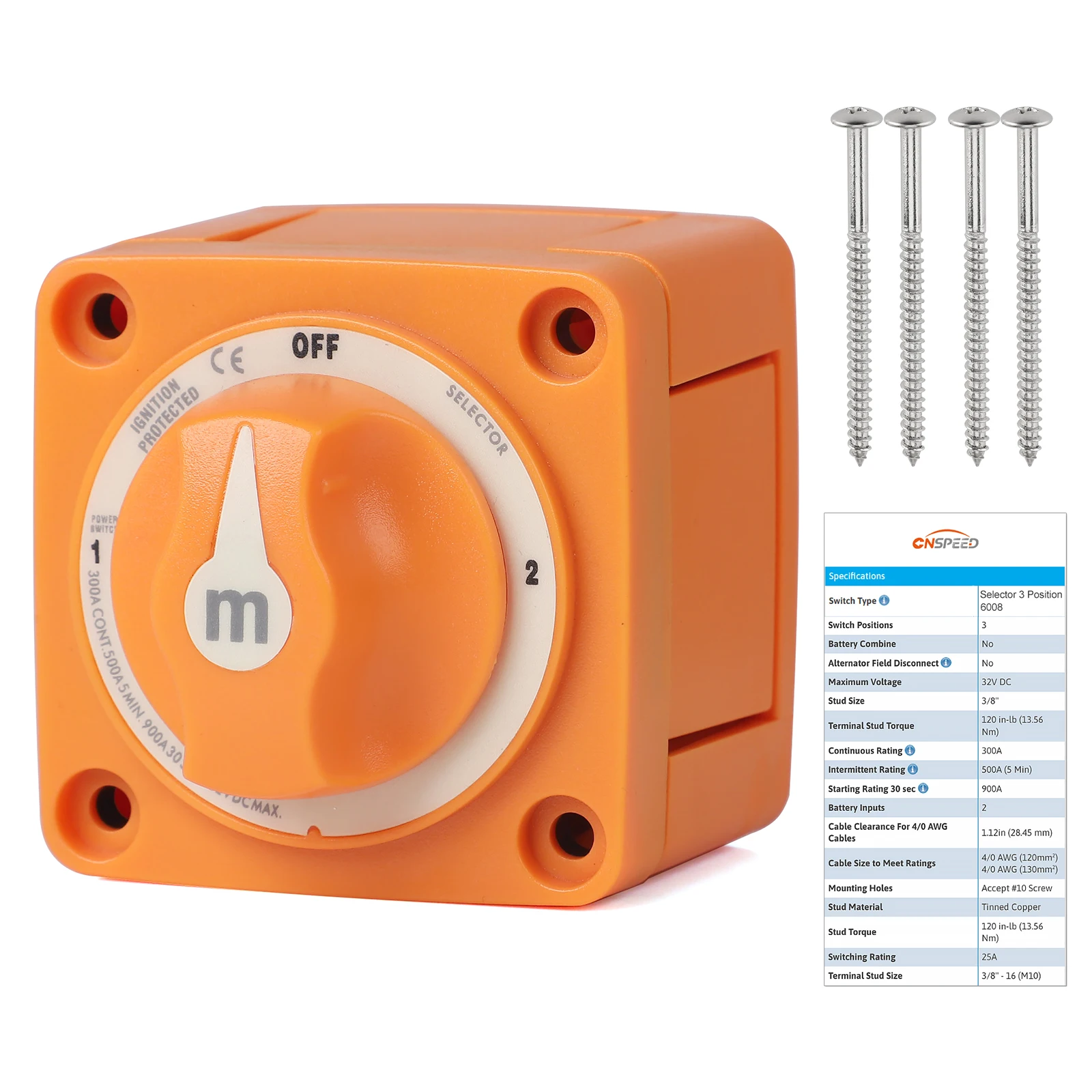 Interruptor aislador batería IP65 Serie M 6008 para camión