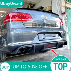 Difusor trasero ABS negro con labio para VW Passat B7 2012-2016