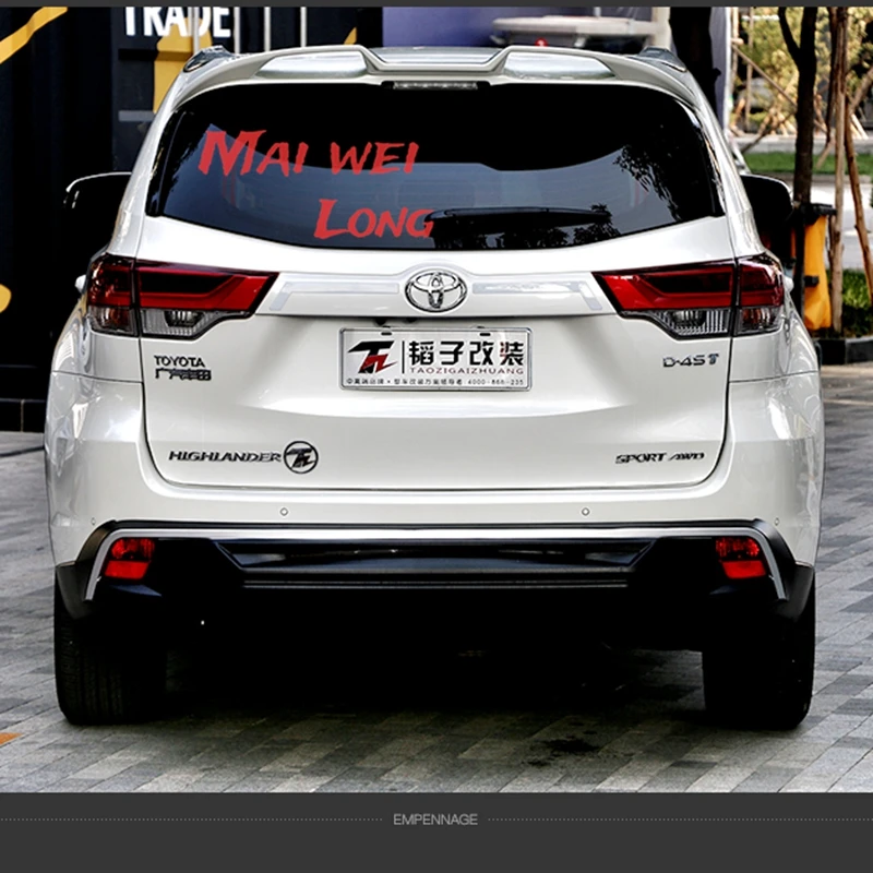 Alerón de techo Toyota Highlander 2015-2019 estilo 3D blanco y negro - imagen 2