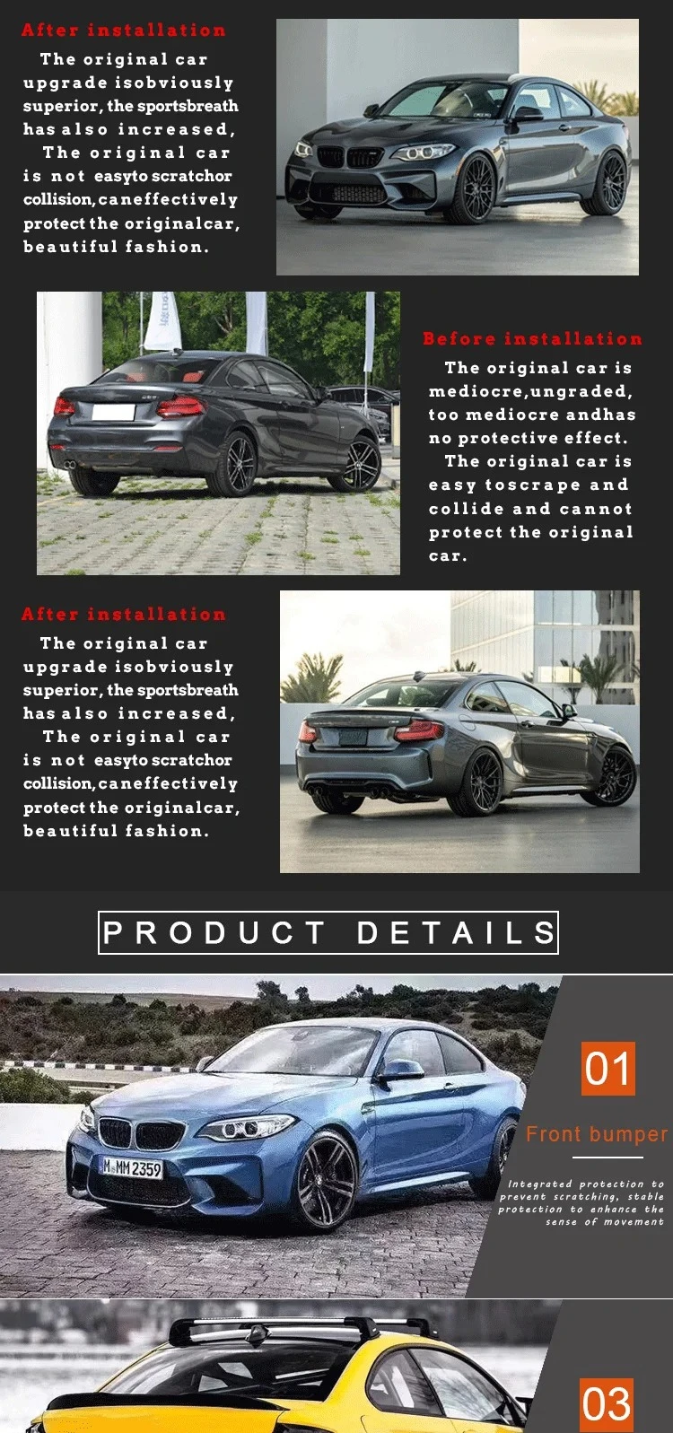 Parachoques trasero del kit estilo M2