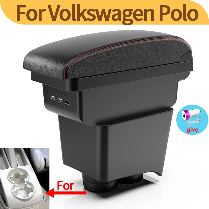 Reposabrazos VW Polo Mk5 6R con caja de almacenamiento