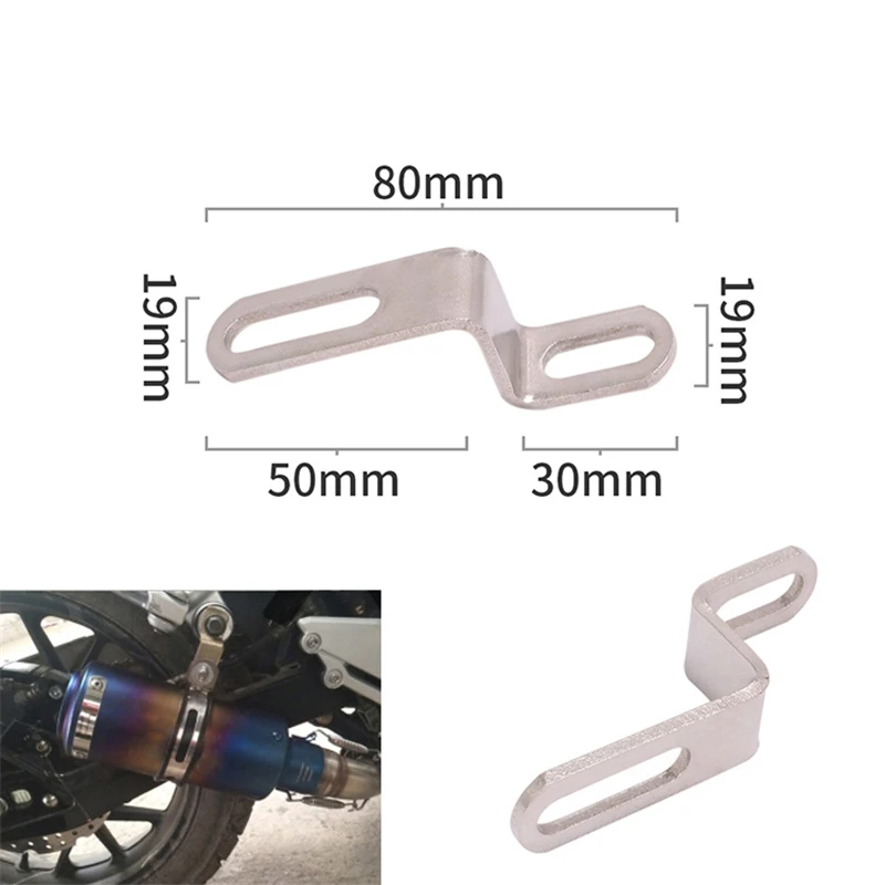 Tubo de escape universal para moto de acero inoxidable con soporte - imagen 5