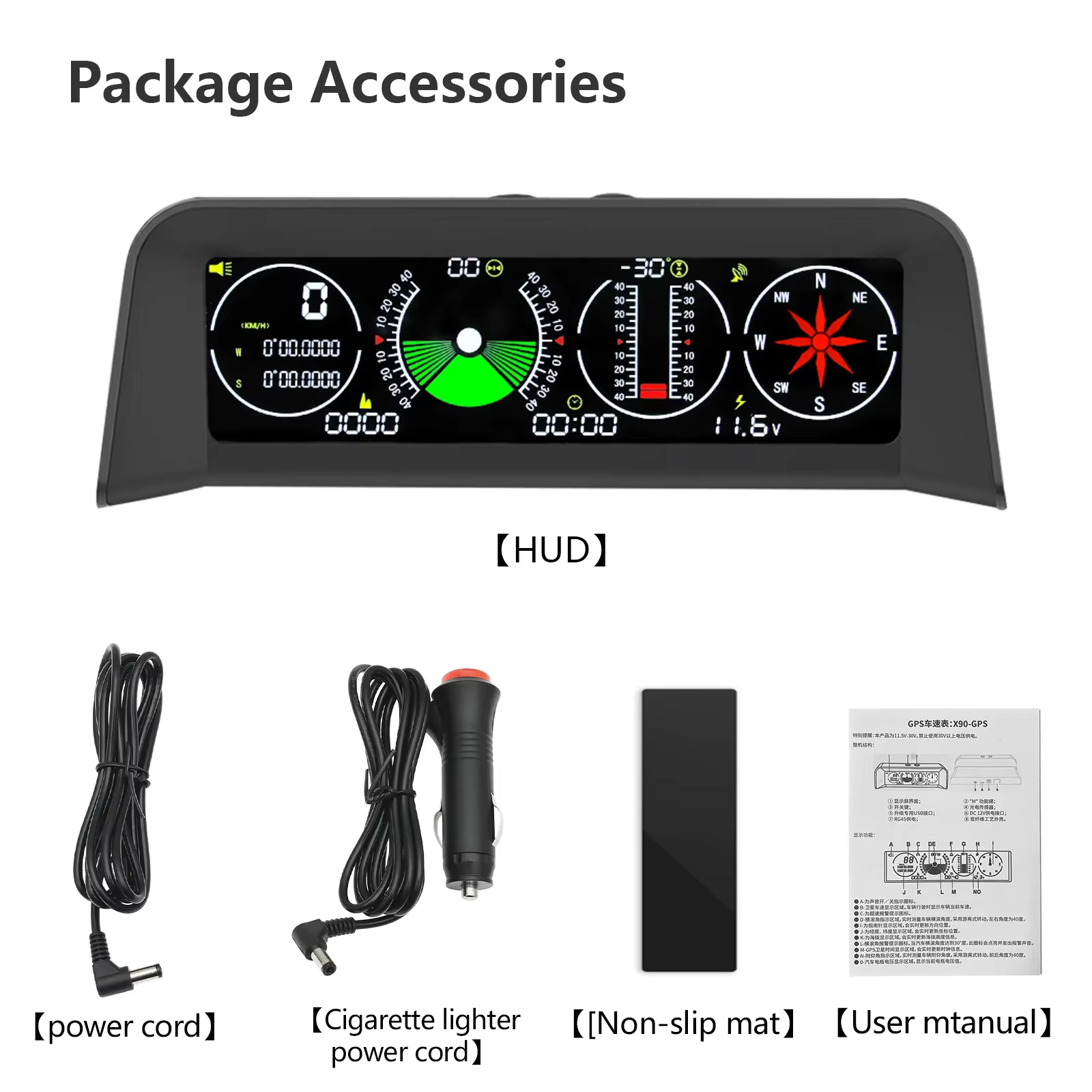 Inclinómetro digital 4 en 1 con GPS y brújula para coche todoterreno - imagen 2