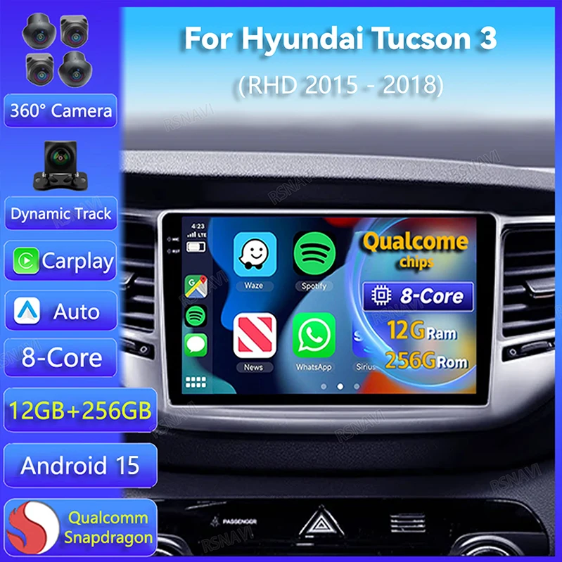 Radio Android para Hyundai Tucson III 2015-2018 con CarPlay y navegación