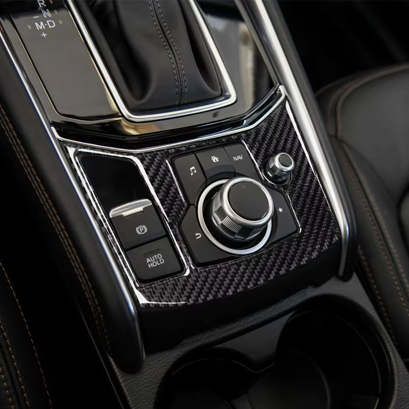 Cubierta fibra de carbono freno de mano electrónico Mazda CX-5 2017-2018