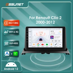 Autorradio Android 14 2 DIN para Renault Clio II con CarPlay GPS