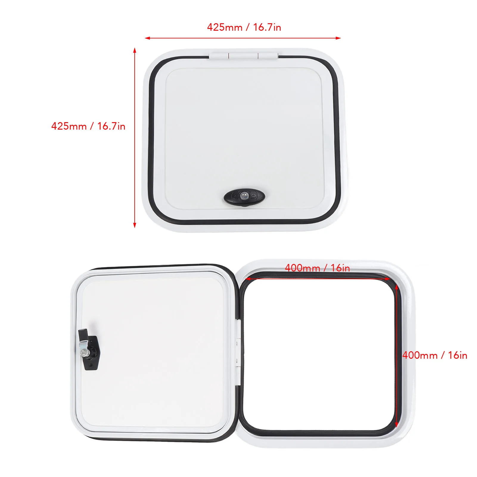 Puerta compartimento RV con sellado hermético y antivibración - imagen 4