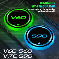 Posavasos LED Volvo S60 S90 V70 V60 – 7 colores con logo