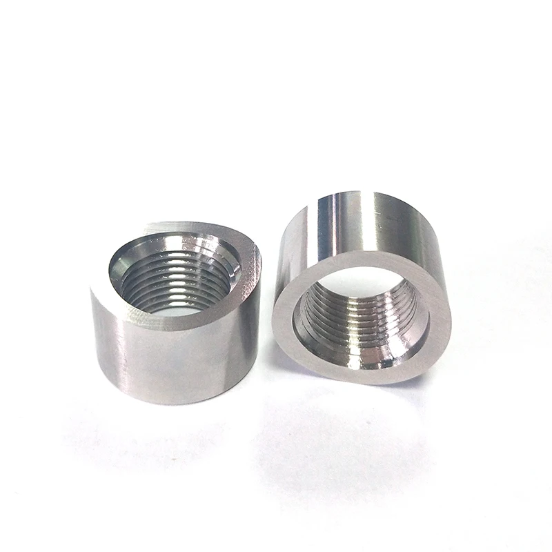 2 uds SS304 sujetadores de soldadura con muescas, tuerca de tornillo curvada para conector de tubo de escape para Sensor O2, OD26 * 17mm, universal M18 * 1,5