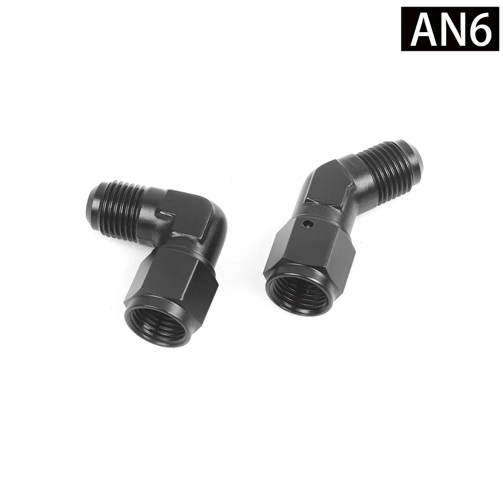 4AN 6AN 8AN 10AN 12AN Flare 90 grados 45 grados Unión hembra/macho NEGRO - imagen 5