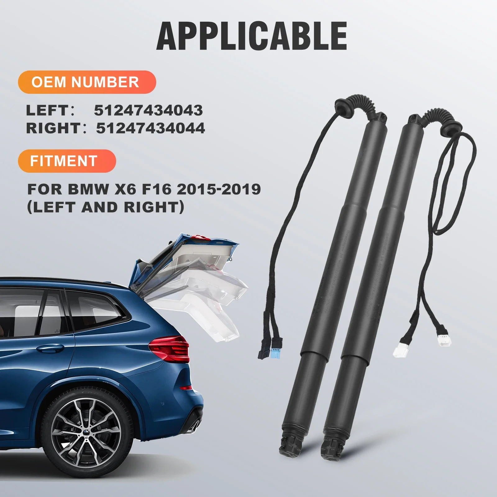 BMW 51247434043 Amortiguador gas tapa maletero X6 F16 2015-2019 - imagen 5