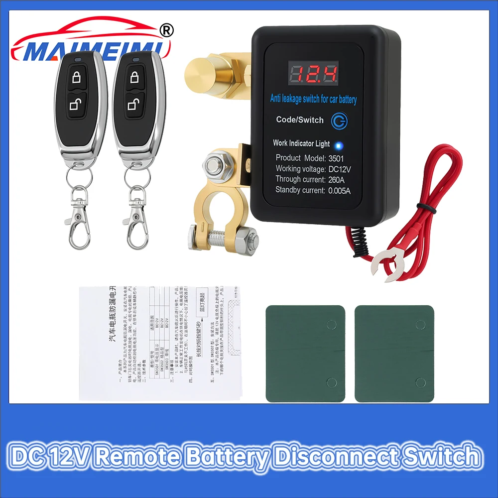 Interruptor desconectador remoto de batería 12 V 260 A para coche