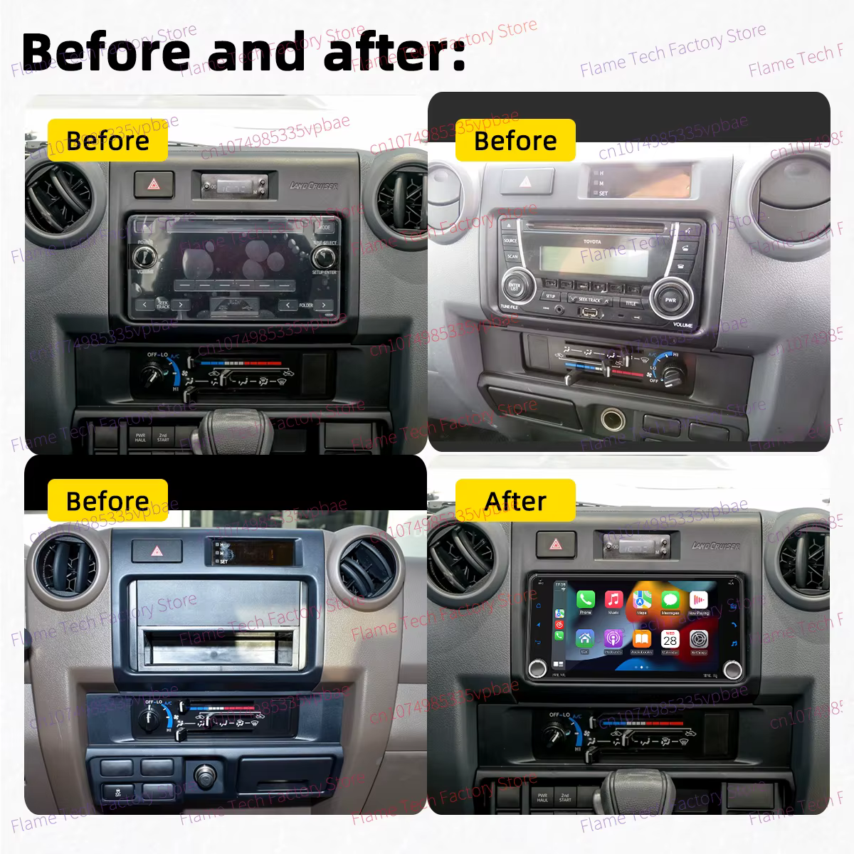 Radio 2DIN Android con CarPlay para Toyota Land Cruiser LC70 - imagen 2