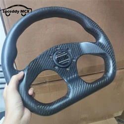 Volante D-shape fibra de carbono 330mm deportivo tuning