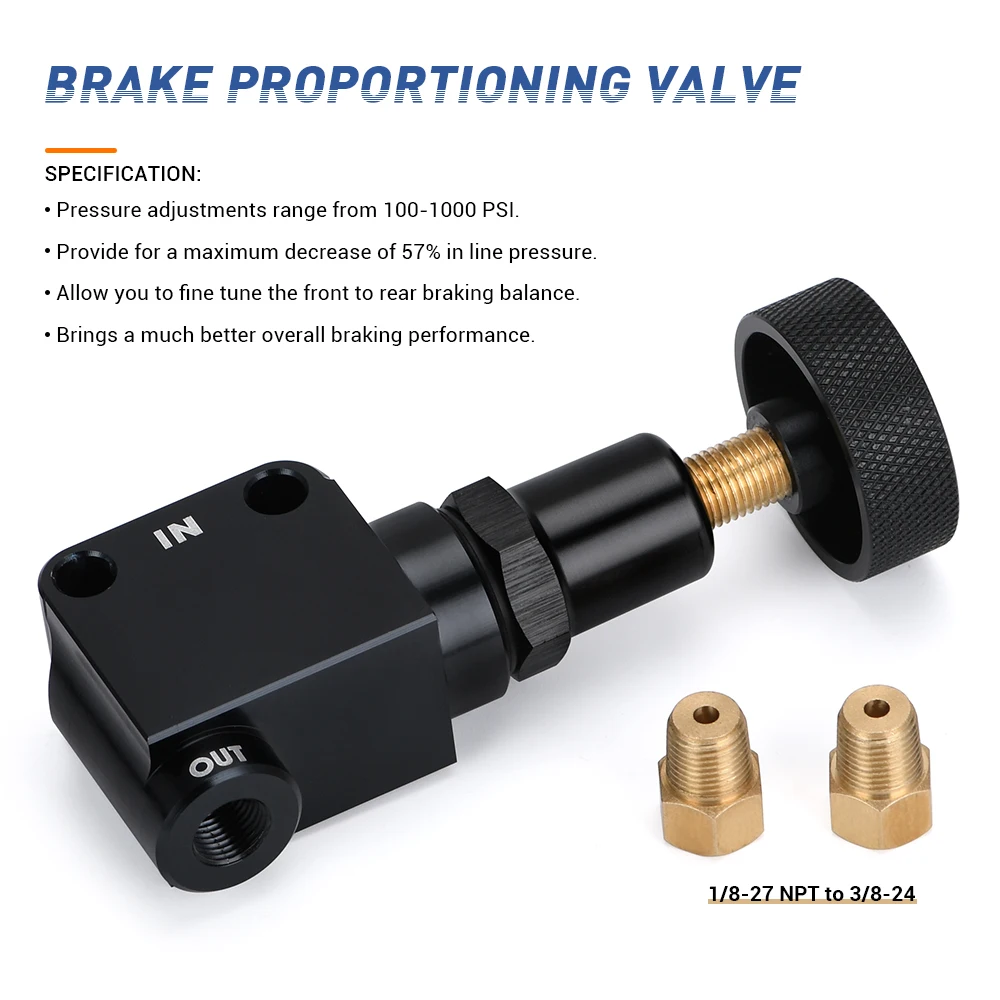 Válvula repartidora de frenada ajustable con regulador 1/8 NPT - imagen 2