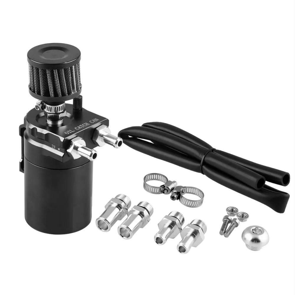 Kit decantador de aceite de aluminio con filtro, negro