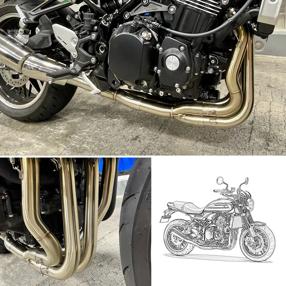 Escape slip-on con tubo de enlace para Kawasaki Z900RS - imagen 2