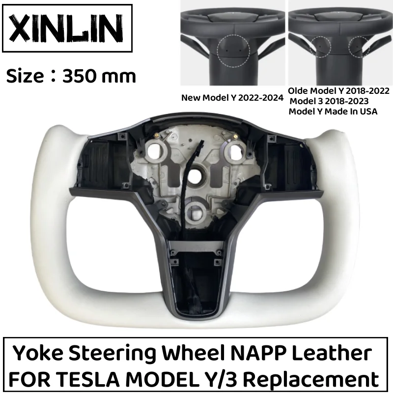 Volante Yoke YOKE 350mm piel Nappa calefactado – Tesla Model 3/Y