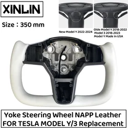 Volante tipo Yoke calefactable de piel Nappa para Tesla Model 3/Y