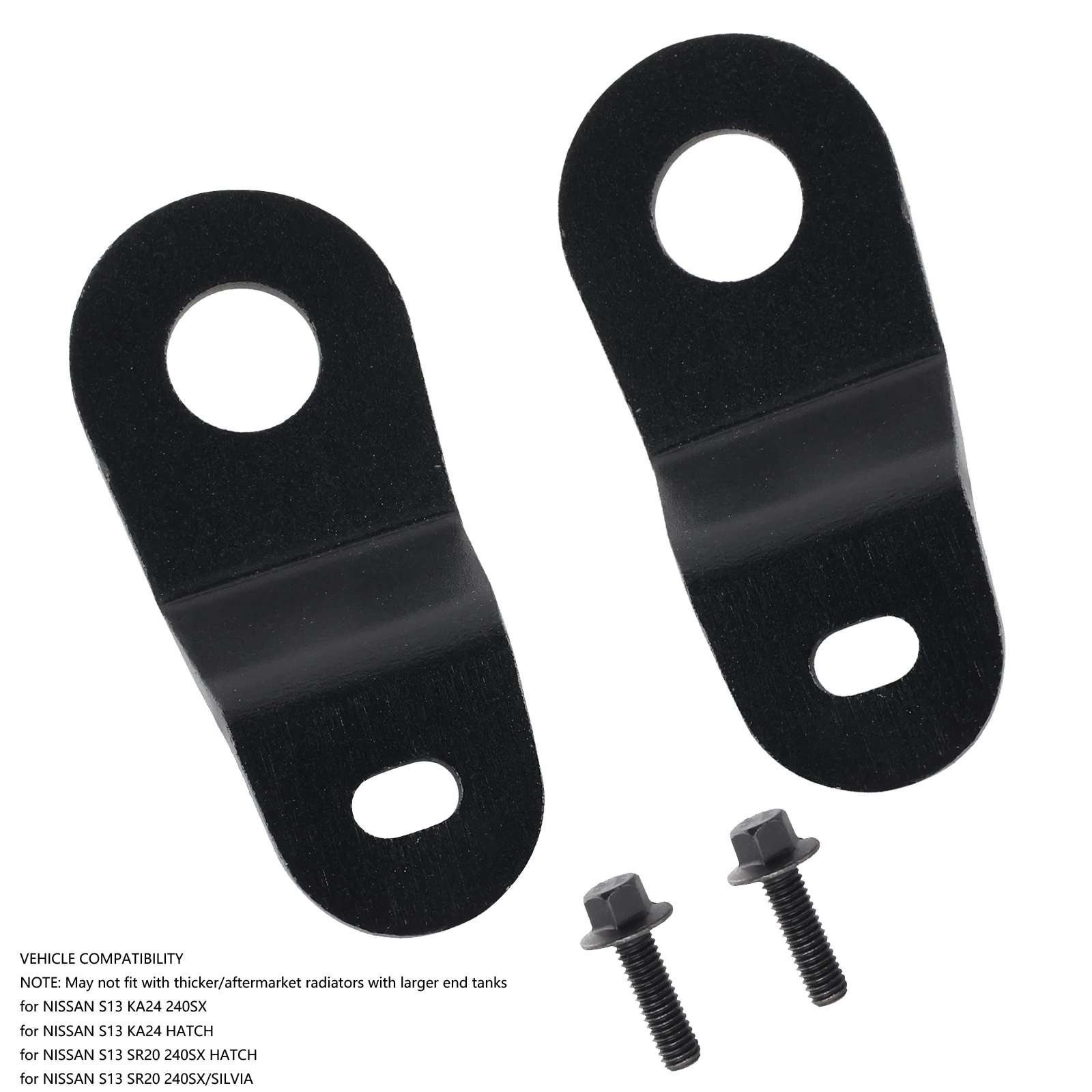 Soportes radiador CNC mecanizados – Nissan S13 240sx negro - imagen 2