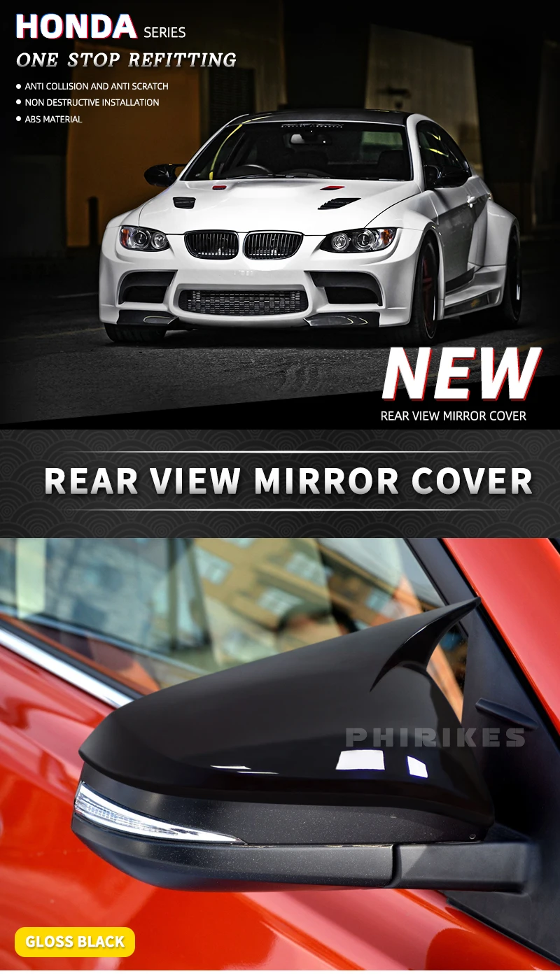 Cubierta blanca para el retrovisor lateral izquierdo