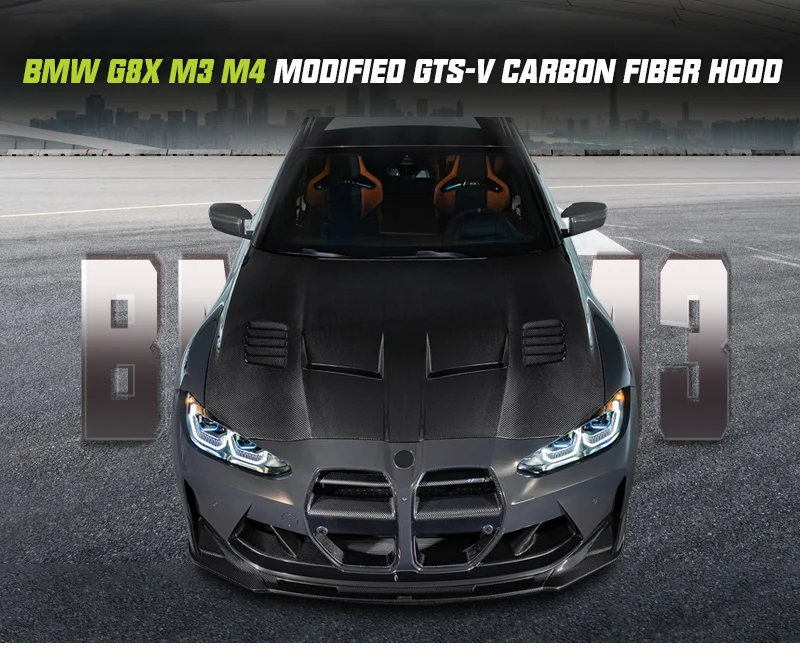 Capó de fibra de carbono estilo GTS V para BMW M3