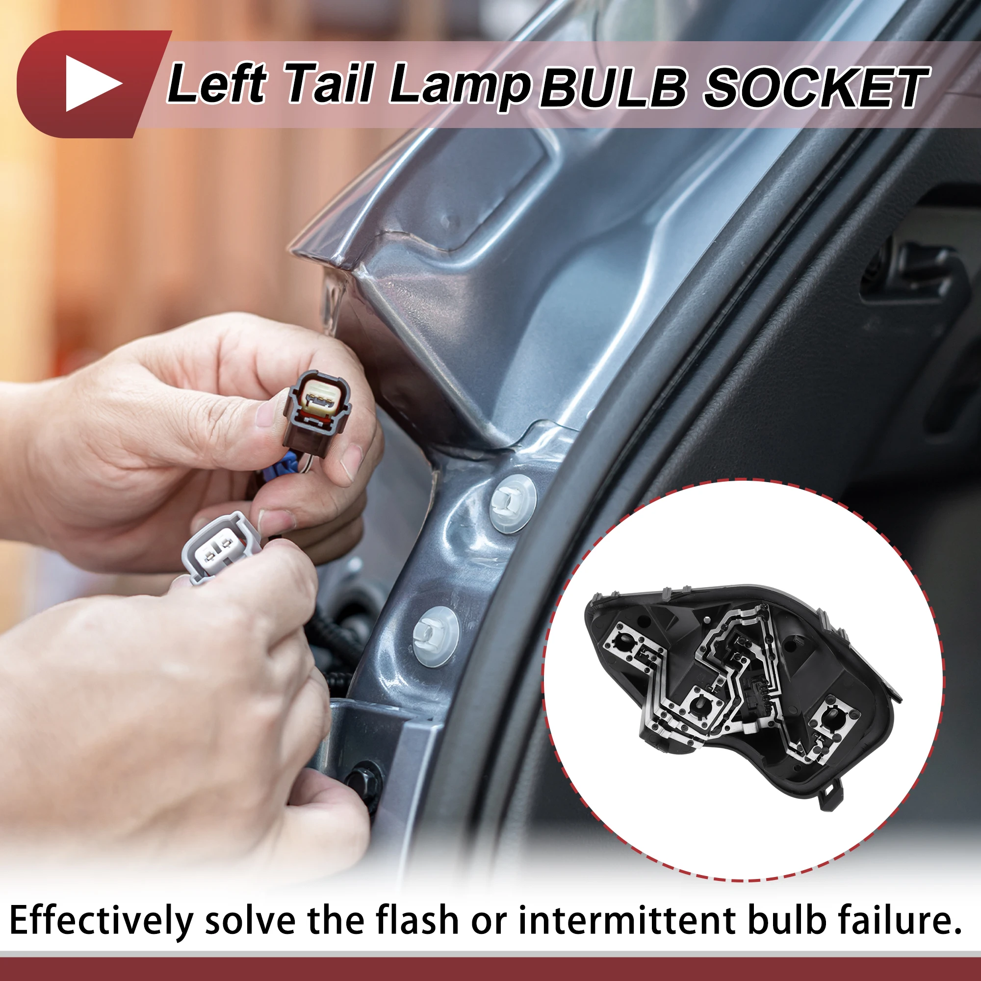 X Autohaux 1 pieza enchufe de luz trasera izquierda para Peugeot 308 TX3 2012-2015 conector de bombilla de lámpara - imagen 2