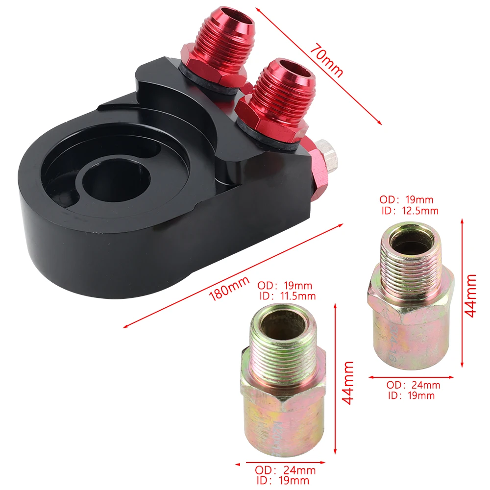 Adaptador tipo sándwich AN10 aluminio – roscas 3/4-16 UNF M20x1.5 - imagen 4