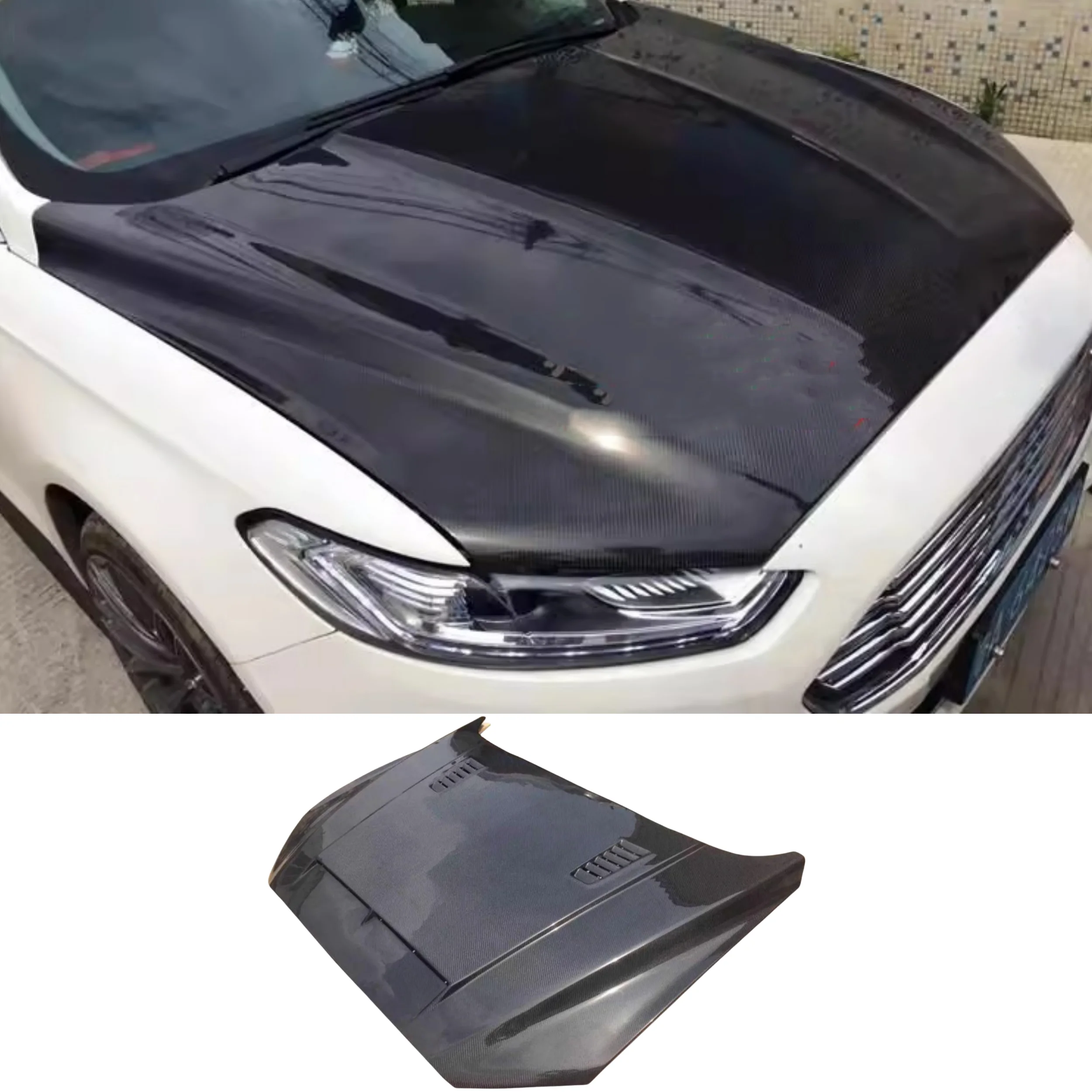 Cubierta de motor de fibra de carbono estilo Mustang para Ford Mondeo