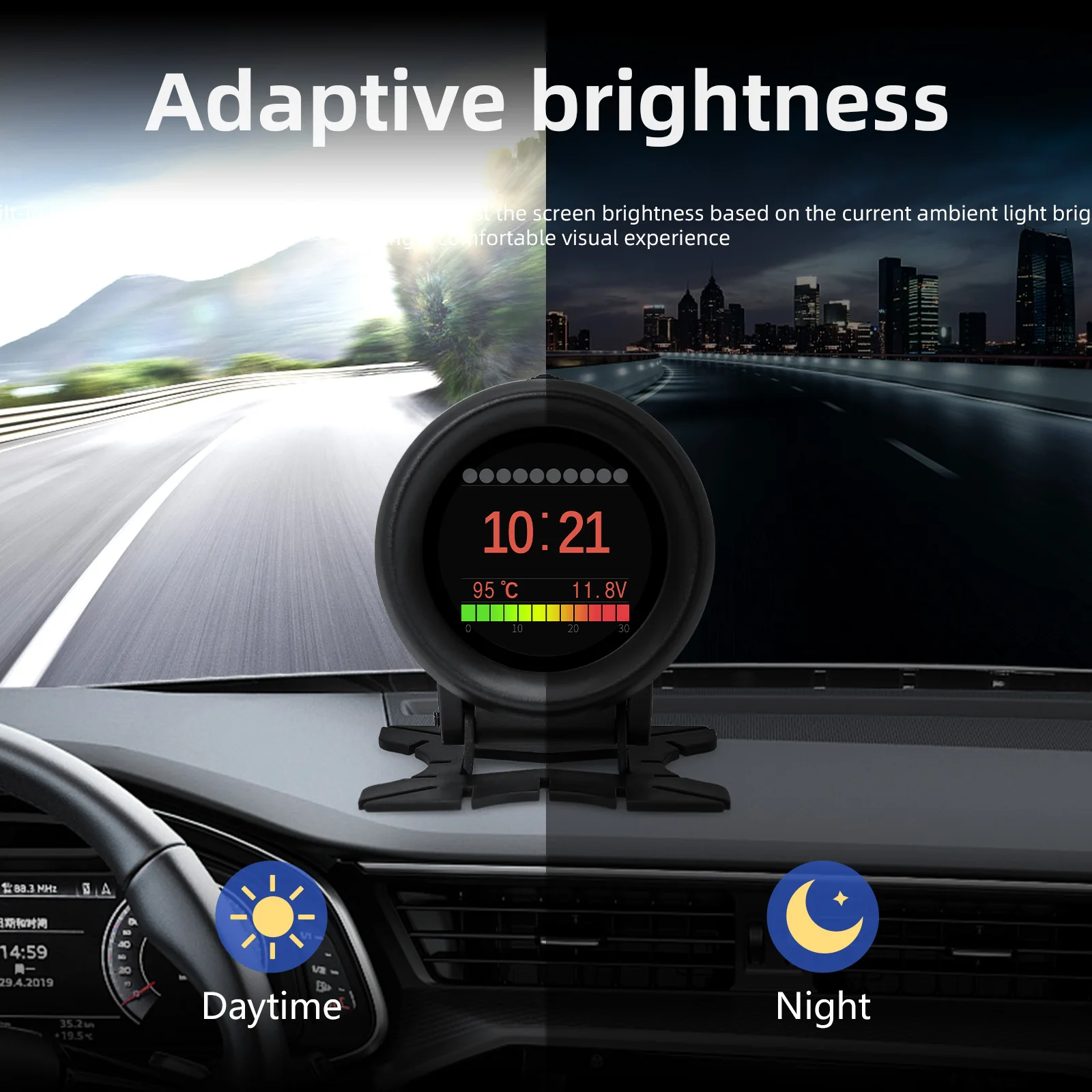 Velocímetro OBD digital con pantalla frontal y ordenador - imagen 3