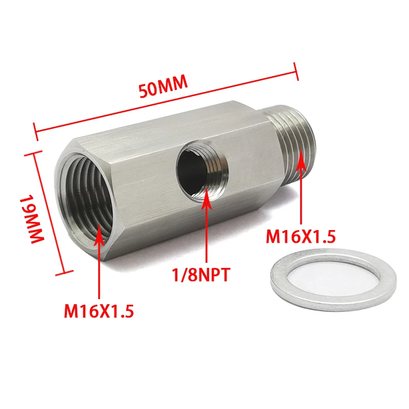 Adaptador NPT 1/8 para sensor de presión aceite línea turbo M16x1.5 - imagen 2