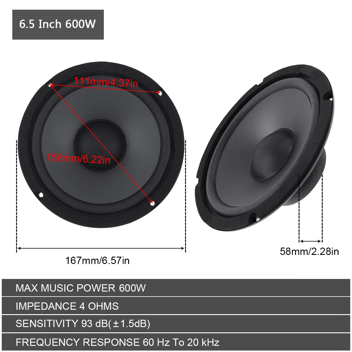 Altavoz coaxial 6,5" Alta Fidelidad para coche - Sonido estéreo - imagen 4