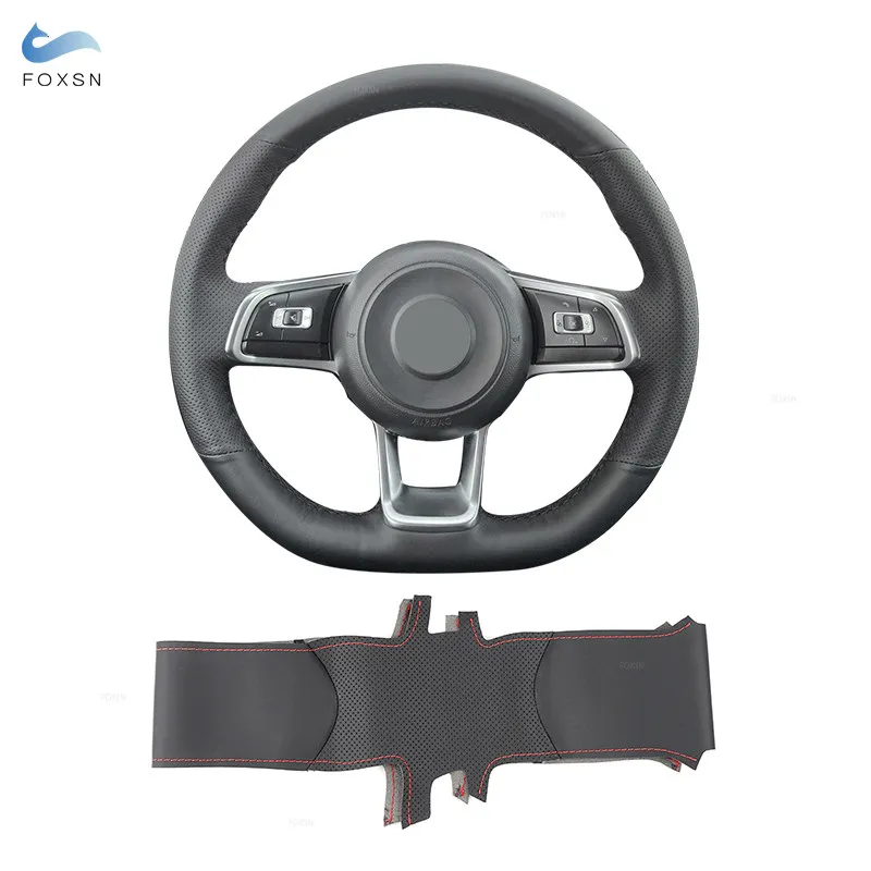 Funda de volante de cuero cosida a mano – VW Golf 7 GTI/R