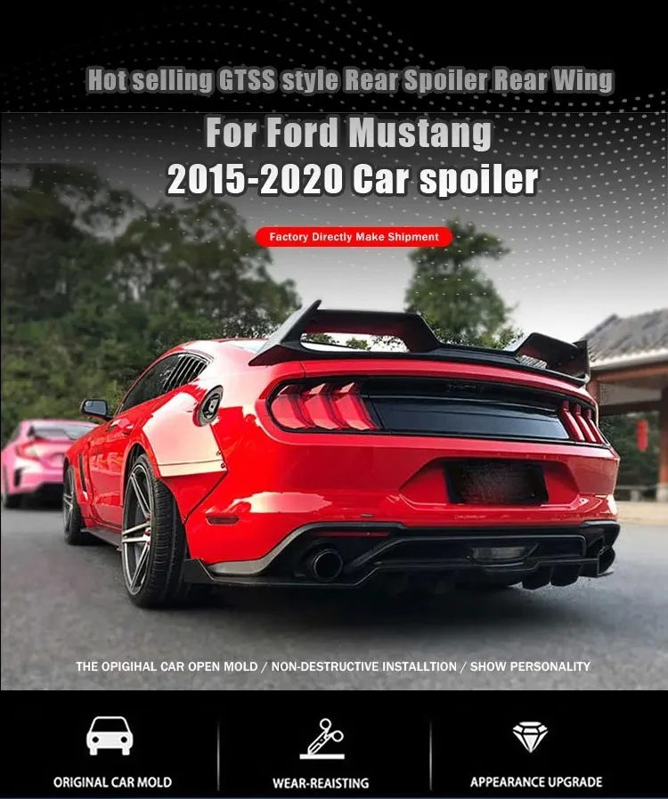 Alerón trasero GTSS para Ford Mustang 2015-2020 vista frontal