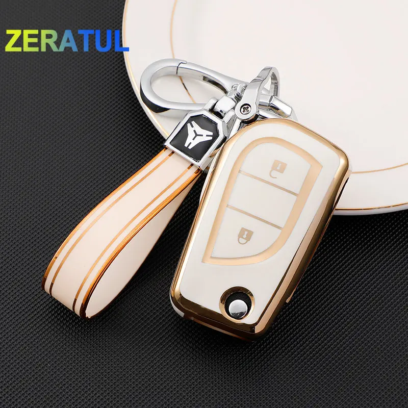 Llavero TPU de botones para Toyota Auris Yaris Corolla