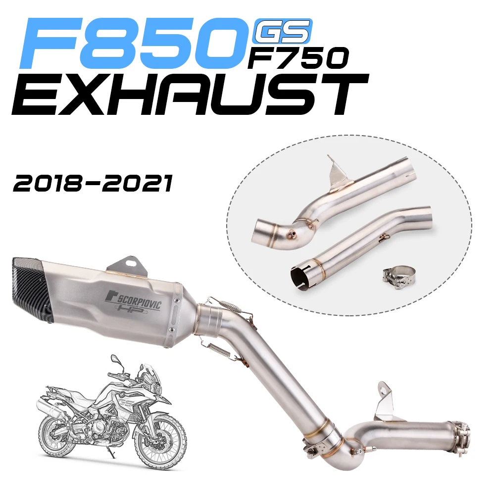 Silenciador de escape BMW F750GS F850GS con tubo de enlace medio - imagen 2