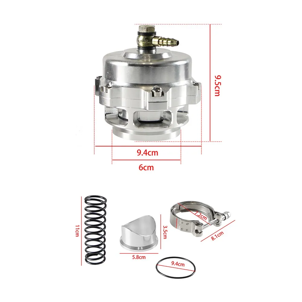 Valvula BOV Universal 50mm Aluminio – Turbo con Brida V-Band y Presión Ajustable - imagen 2