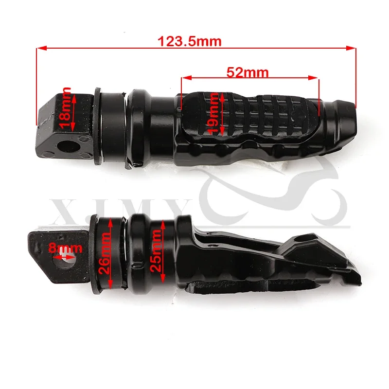Reposapiés trasero universal de aluminio para pasajero de moto - imagen 5
