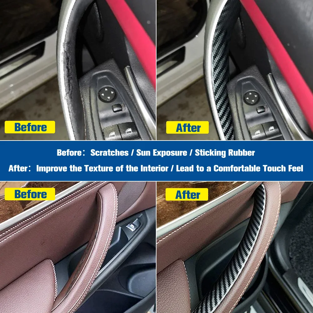 Fundas de maneta interior efecto carbono para BMW X5 X6 E70 E71 E72 - imagen 4