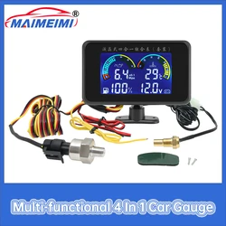 Medidor presión aceite 4 en 1: temperatura, combustible, voltaje – 12V/24V