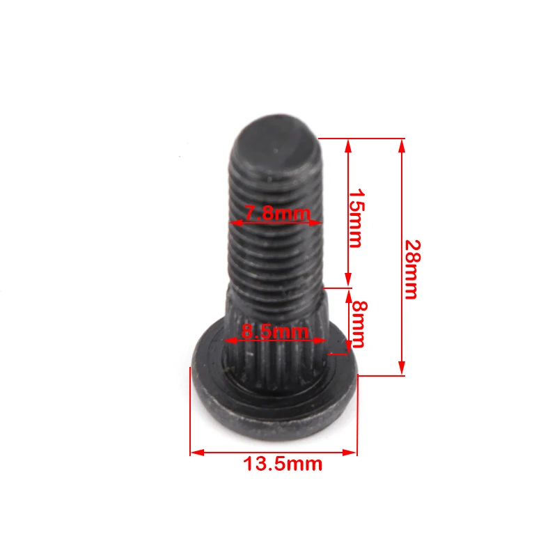 4 unids/lote 10,9 tornillo estriado de acero M12 * 1,25 M10 * 1,25 M8 * 1,25 perno de cubo de rueda para ATV UTV Buggy Kart Quad piezas de bicicleta - imagen 4