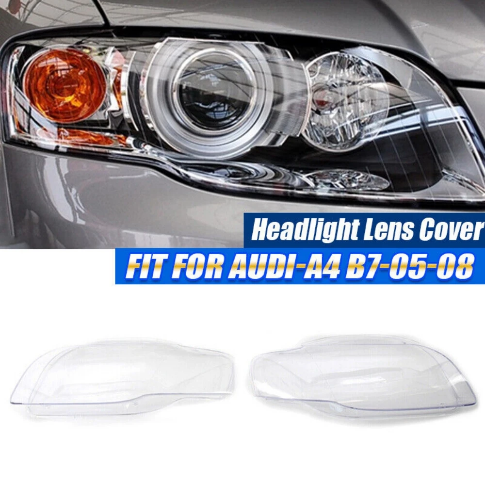 Tulipa transparente de faro para Audi A4 B7, S4 y RS4