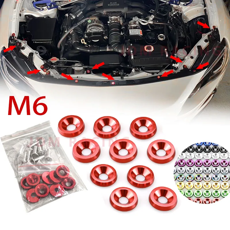 Kit de arandelas de guardabarros multicolor M6 para coches JDM Racing - imagen 4