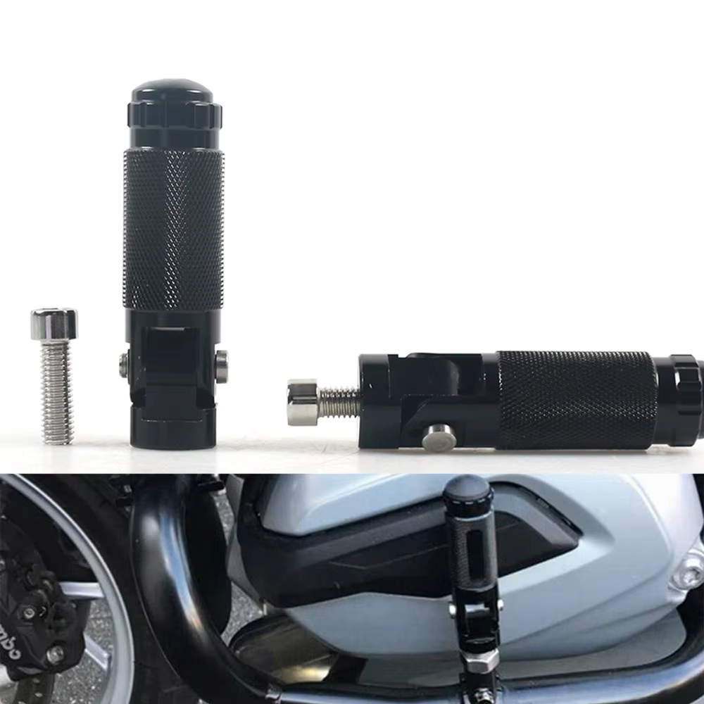 Reposapiés plegables de aluminio CNC vistos desde el lado