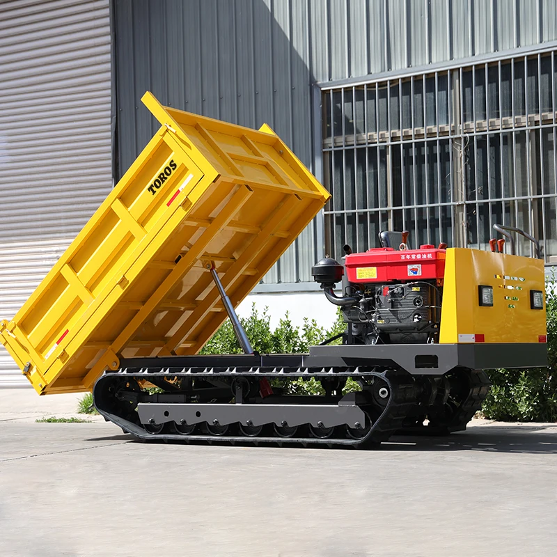 Mini dump truck sobre orugas diesel 1,5 t – portador con volcado para carga - imagen 5