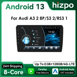 Hizpo Radio Android13 2Din 9 pulgadas para Audi A3 8P 2003-2013 GPS