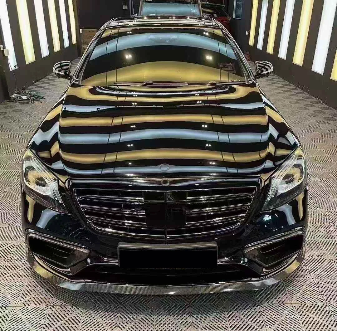 Kit fibra carbono W222 Mercedes Clase S labios deportivos - imagen 5