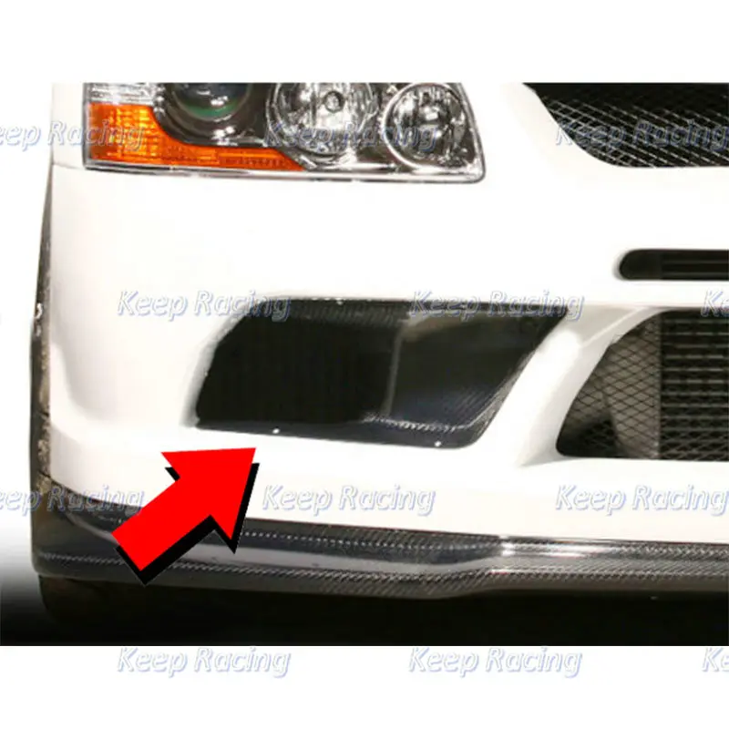 Para Mitsubishi EVO 8 VRS estilo fibra de carbono guía de limpieza de aceite y cubierta de ventilación 3 uds Kit de tubo de entrada de conducto de aire de fibra de vidrio embellecedor - imagen 5