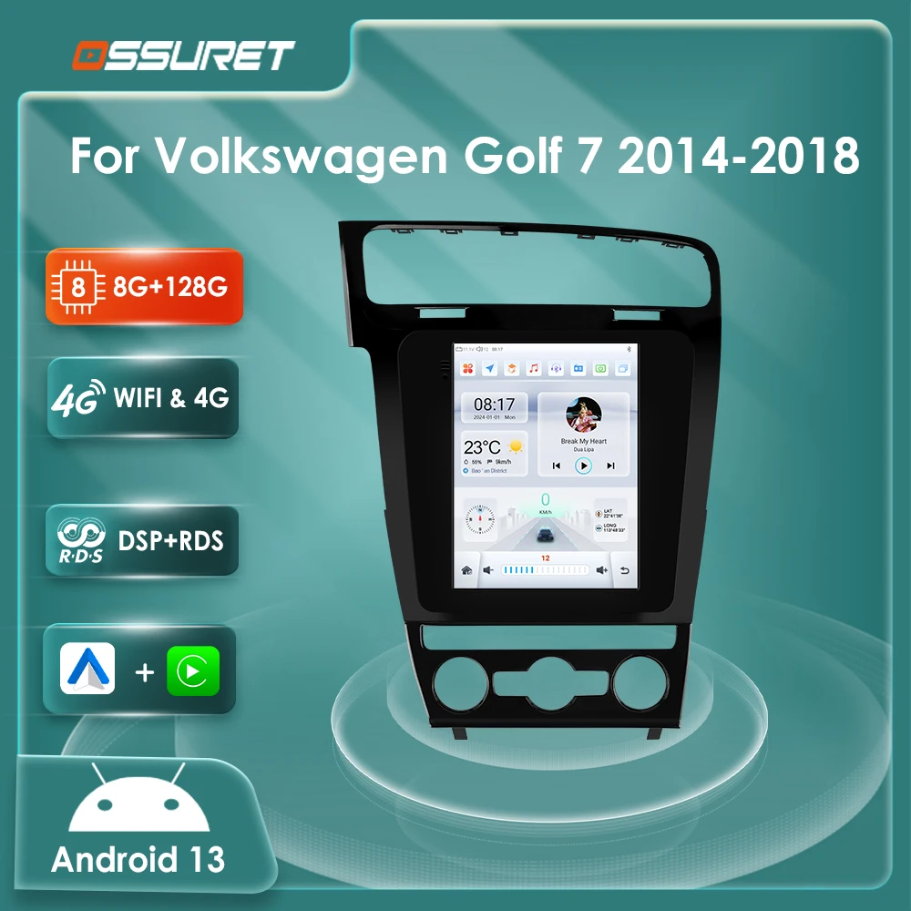 Autoradio Android multimedia GPS con Carplay para VW Golf 7
